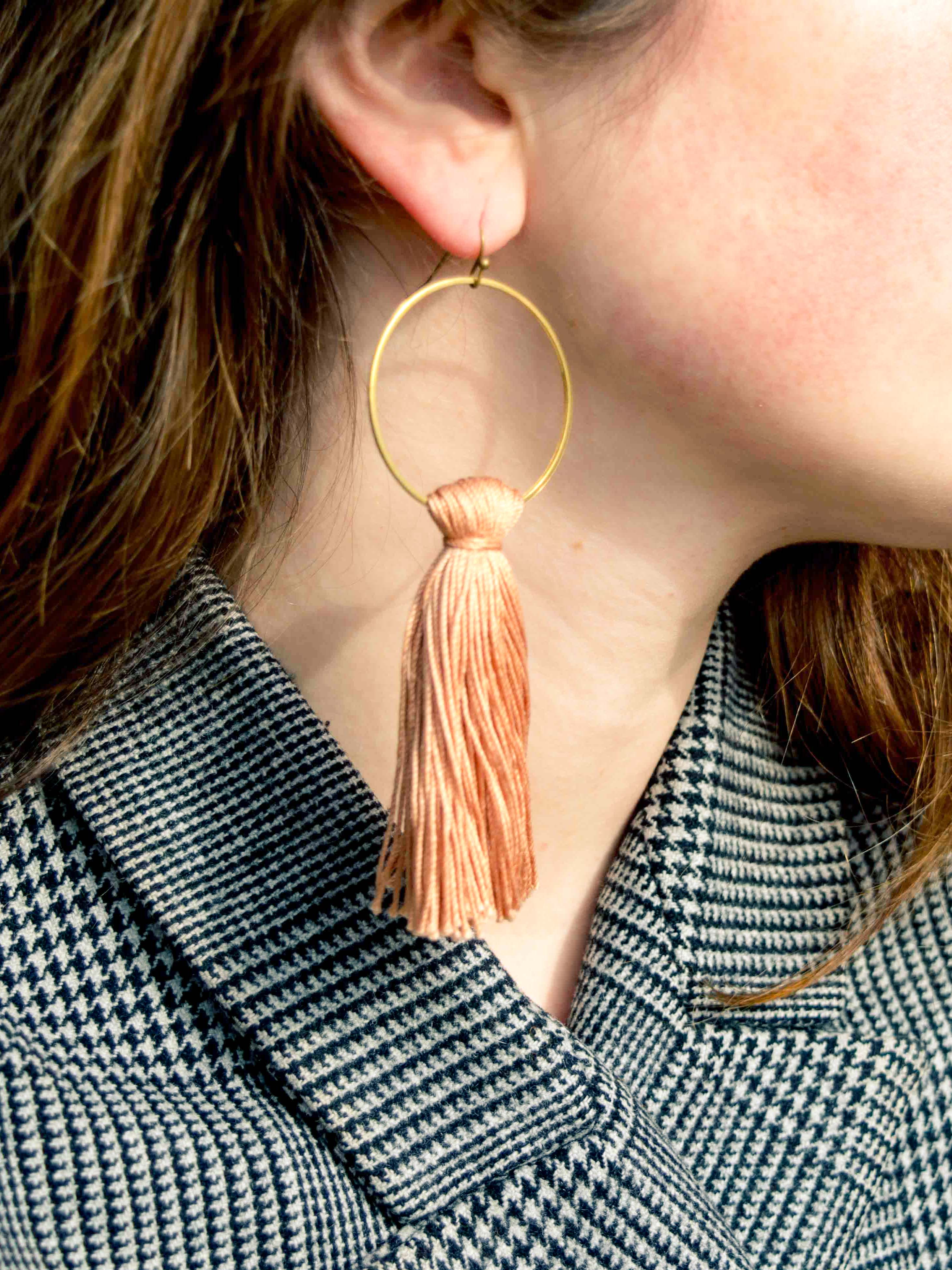 Peachy tassel earrings by Fate & Coincidence, $30