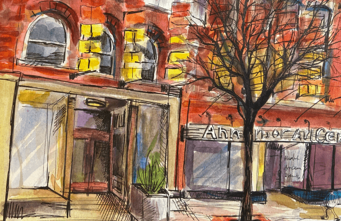 Watercolor painting of A2AC.