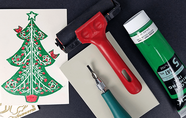 Block-Printed Holiday Cards