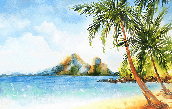 ONLINE: Watercolor Tropical Escapes | 1-Day