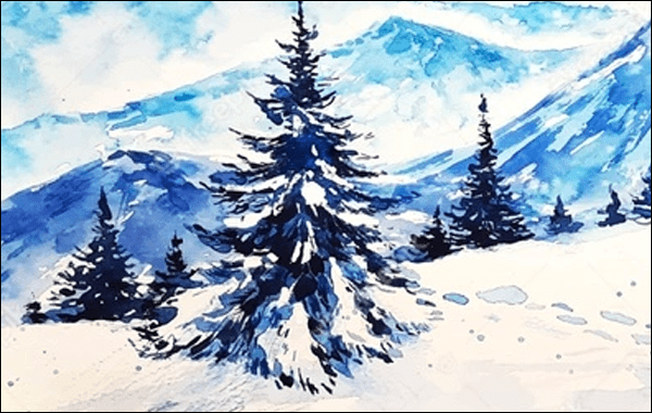 ONLINE: Watercolor Trees in Winter | 1-Day