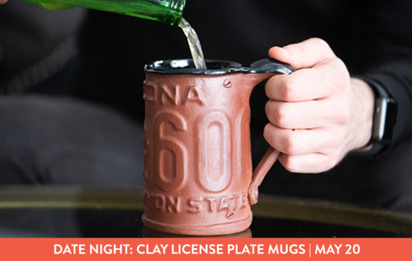 Date Night: Clay License Plate Mugs | May 20