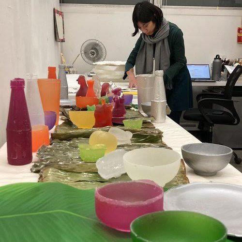 Nicolei Gupit working in her studio