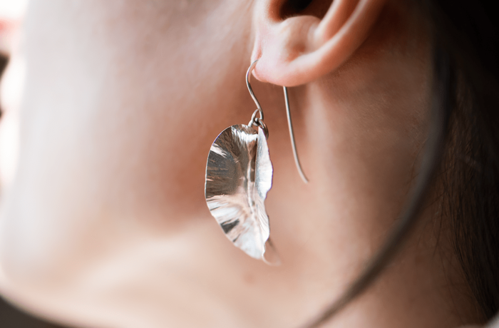 Sterling Silver Fold-Formed Earrings