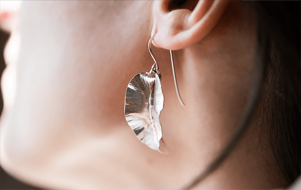Fold-Formed Silver Earrings