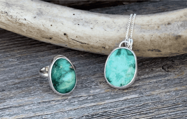 Precious Stone Pendant and Ring Set
