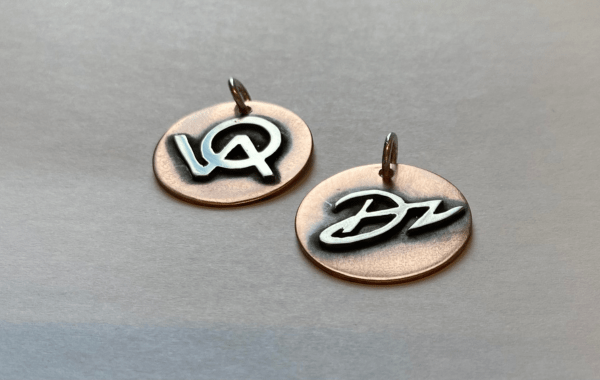 Monogrammed Copper Pendant