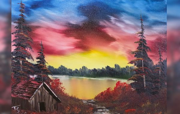 Paint Like Bob Ross: Red Sunset