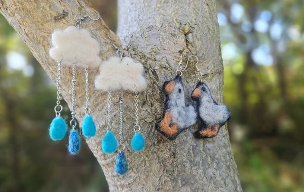 Needle Felted Earrings